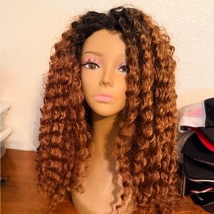 Curly ombré human blend 360 lace Wig for Women